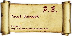 Pécsi Benedek névjegykártya