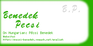 benedek pecsi business card