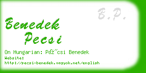 benedek pecsi business card